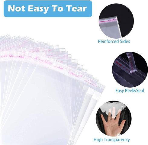 400 Pcs 2'' x 3'' Clear Resealable Cellophane Bags, Self-Sealing OPP Poly Bags for Jewelry and Cookies