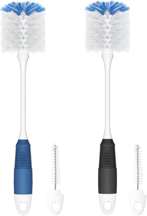 Amazer Bottle Brush Cleaner, Long Flexible Handle Scrub for Water Bottles, Glasswares, 2 Pack.