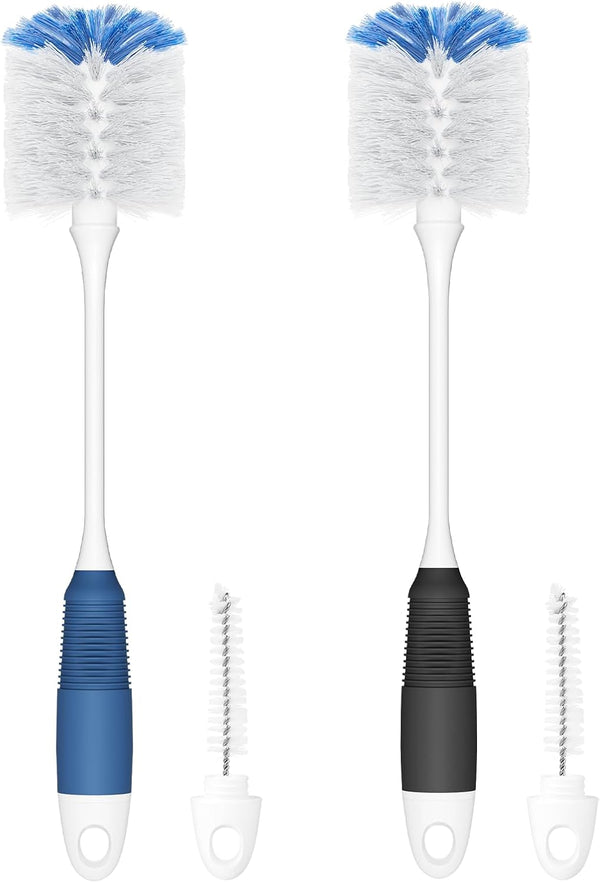 Amazer Bottle Brush Cleaner, Long Flexible Handle Scrub for Water Bottles, Glasswares, 2 Pack.