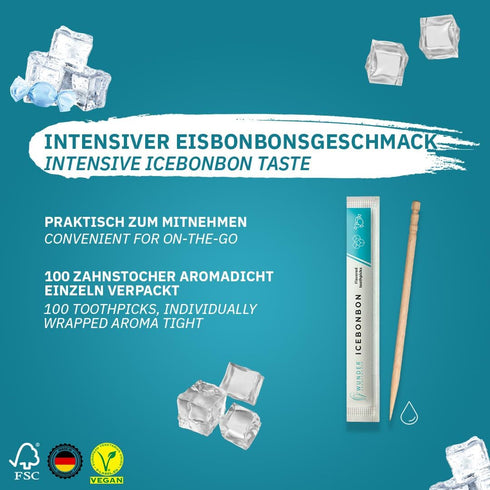 Wonder Toothpicks with Flavor - 100 Individually Packed Flavored Toothpicks in 8 Varieties for Fresh Breath