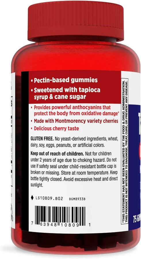 Nature's Way Tart Cherry Ultra Gummies - Antioxidant Support from Anthocyanins, 75 Count