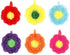 6 Pcs Flower Shaped Acrylic Dish Scrubbers, Colorful Kitchen Sponge Net Dish Cloths