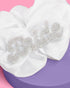 xo, Fetti Ivory XL Bride Rhinestone Scrunchie - Satin Hair Tie, Bachelorette Party Accessory, Bridal Shower Favor