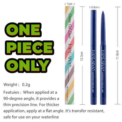 Eyeliner Pencil Waterproof Retractable Creamy Pigmented Smudge Proof Eye Liner Pen, Dark Blue