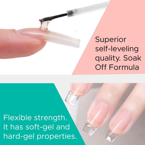Karlash Brush On Builder Gel, Soak Off Build It Gel Crystal Clear for Sculpting Nail Extension, 0.5 oz.