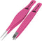 Tweezer Guru Ingrown Hair Tweezers - Pointed Precision Tweezers for Eyebrows, 2 Piece Set, Pink