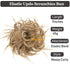 HMD Tousled Updo Messy Bun Hairpiece - Synthetic Ponytail Hair Extension with Elastic Rubber Band