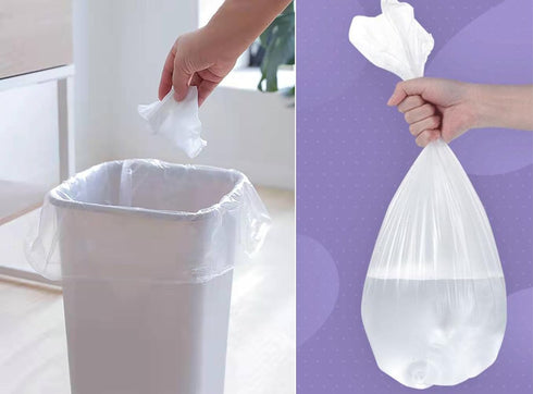 100 Count Small Trash Bags - 4 Gallon Clear Garbage Bags - Strong, Leakage-Free, Unscented Thick for Bathroom, Office,