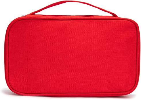Red First Aid Bag, Empty Travel Rescue Pouch for Medicine Storage, Emergency Bag for Car Home Office