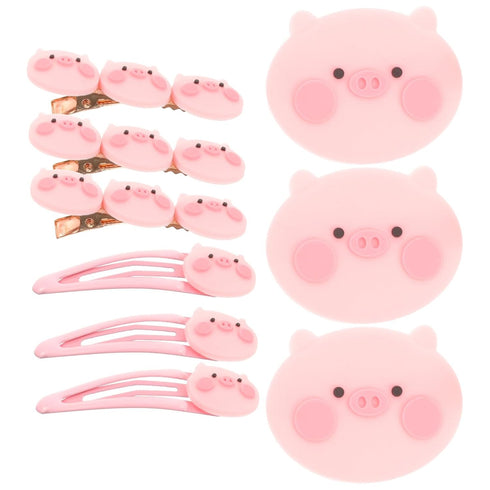 KESYOO Cartoon Pink Pig Hairpins, Cute Animal Barrettes, Stylish Accessories Hair Decor (9pcs)
