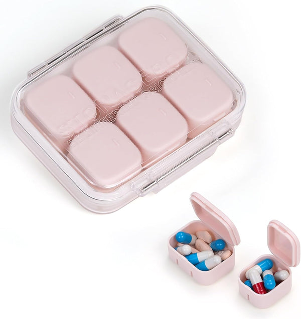 RICHCEE 10 Compartments Daily Pill Organizer for Pocket Purse,Combined Cute Travel Pill Box,Daily