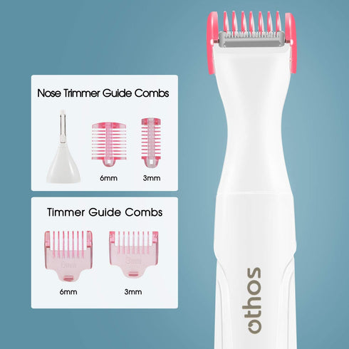 Multi-Functional Electric Trimmer Kit for Women, Bikini Trimmer, Nose & Eyebrow Trimmer, Foil Shaver All in One Device, Wet and Dry use, Waterproof, AA Battery Operated (Included)