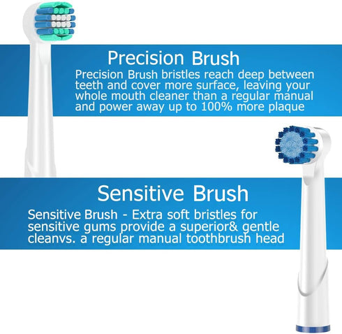 Replacement Heads for Oral B Braun Toothbrushes Electric - 16 Pack Professional Precision & Sensitive Brush Heads