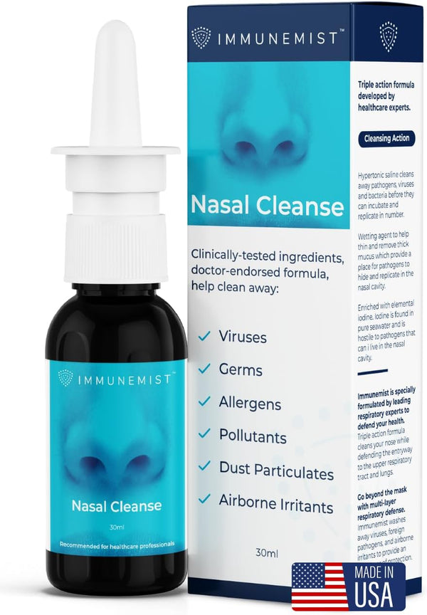 ImmuneMist Nasal Cleanse - Nasal Iodine Spray Rinse Bottle Up to 250