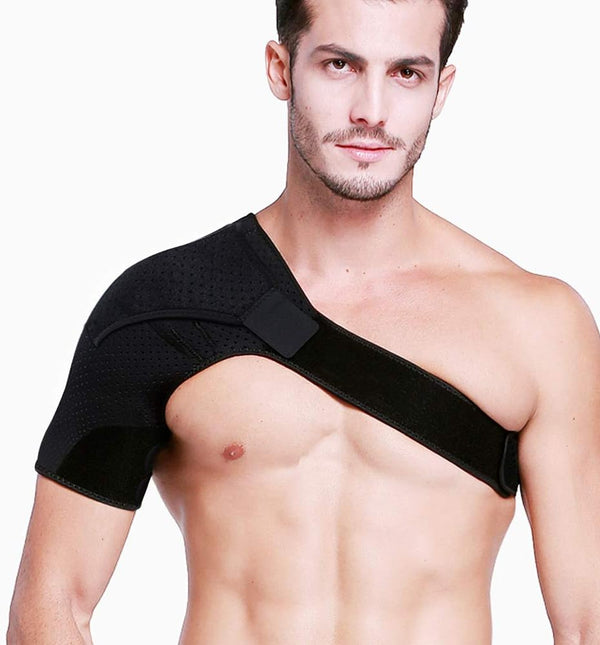 HUEGLO Right Shoulder Brace for Men, Torn Rotator Cuff Support Stabilizer for Women, Shoulder Pain Relief