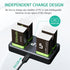 LP 9V 4 Pack 500mAh 9V 9 Rechargeable Lithium Batteries, Battery with Micro USB Charging Station, Volt Long Lasting