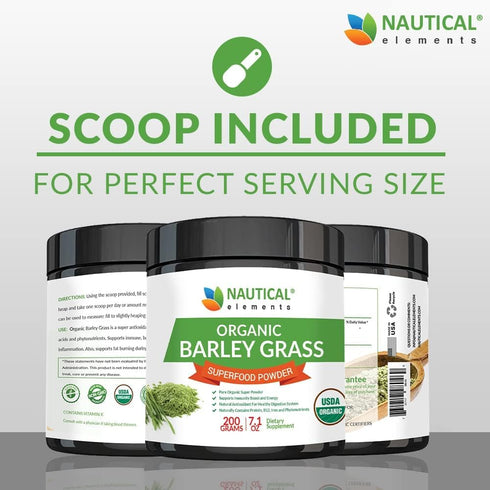 Barley Grass Powder - USDA Certified Organic, Non-GMO, Vegan, Rich in Antioxidants, Protein, Fiber, 200 Grams