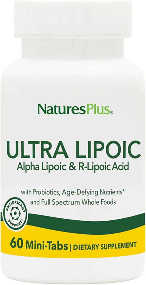 Ultra Lipoic Natures Plus - 60 Bi-Layered Mini-Tabs, Supports Free Radical Defenses, Gluten Free, 30 Servings