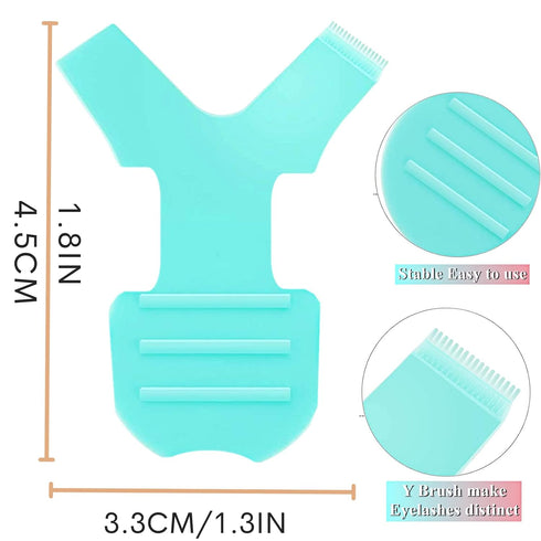 Y Brush Lash Lift Tool, Y Shape Eyelash Brush Comb, 10 Pack Silicone Grafting Lash Lift Brush for Extensions (Green)