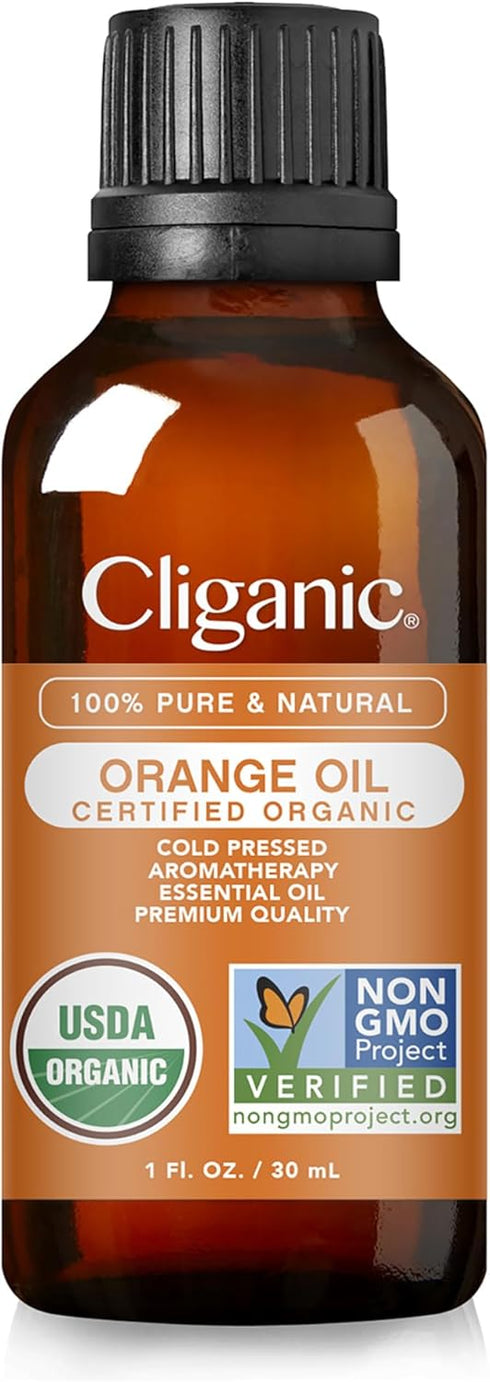 Cliganic Organic Sweet Orange Essential Oil, 1oz, 100% Pure Natural for Aromatherapy Diffuser