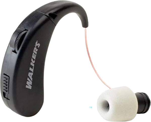 Walker's Ultra Ear BTE Rechargeable Compact Adjustable 22dB Noise Reduction Hearing Enhancer | 2 Pack with Ear Tips,