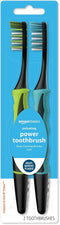 Amazon Basics Pulsating Deep Cleaning Toothbrushes - Soft Bristles, 2 Count, Assorted Colors