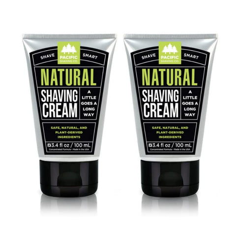 Pacific Shaving Company Natural Shaving Cream - Shea Butter + Vitamin E for Sensitive Skin (3.4 Oz, 2 Count)