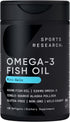 Sports Research Fish Oil Mini-Softgels - Easy to Swallow Omega-3 from Wild Caught Alaska Pollock, 120 Capsules