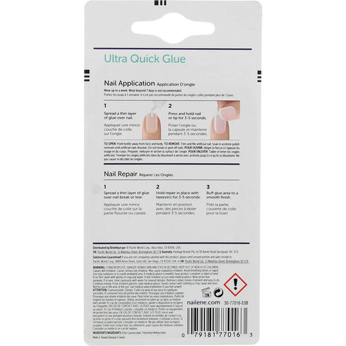 Nailene Ultra Quick Nail Glue, 0.10 oz (3 Pack)