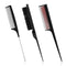Patelai 3 Pieces Hair Styling Set - Fluffy Brush, Rat Tail Comb, Triple Teasing Comb for Back Combing (Black)