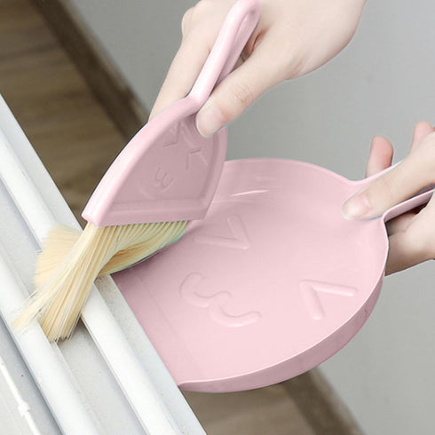 Mimdixy Set, Set Small Broom and Dustpan Mini Dustpan and Brush Broom with Combo Nesting Tiny Cleanings Tool for Desk