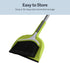 Casabella Broom & Dustpan Set, 44-Inch Angled Broom with Snap-On Dustpan for Tile, Wood, and Laminate Floors