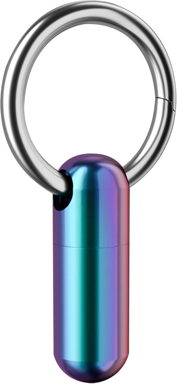 Small Pill Case Keychain, Portable Waterproof Titanium Pocket Organizer for Travel