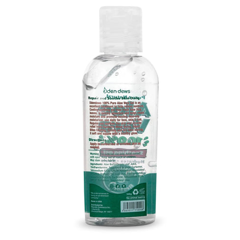 Travel-Size Aloe Vera Gel for Dry Skin, 100% Pure Organic Moisturizing Face & Hair Care, 2 oz