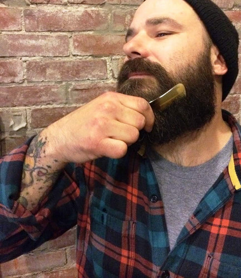 Lucky Franc's Beard Grooming Kit with Japanese Scissors & Handmade Mini Combs for Men, Mustache Trimming