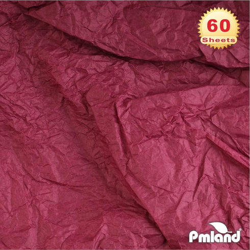 PMLAND Premium Quality Gift Wrapping Paper - Burgundy Color - 60 Sheets 20 x 26 Inches