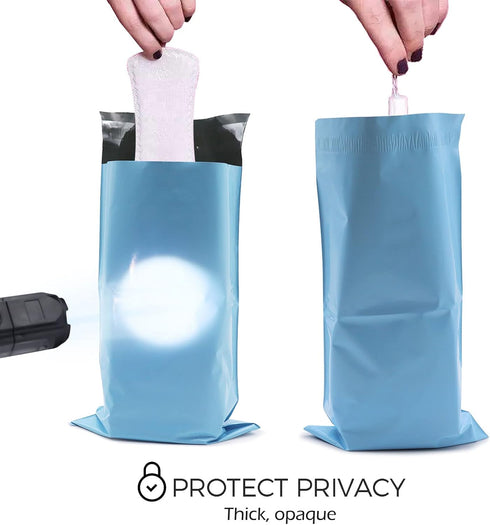Sanitary Napkin Disposal Bags, 100 Count, Sealable Blue Bags, 3 Ounce Capacity, Prevents Odors