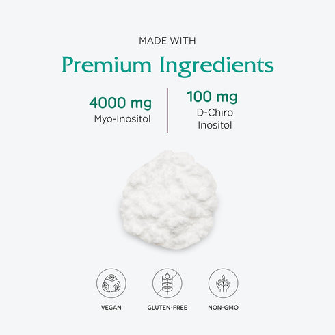 Vitanica Optinositol, Myo-Inositol & D-Chiro Inositol Powder, 4100 mg, 30 Day Supply, Fertility Support