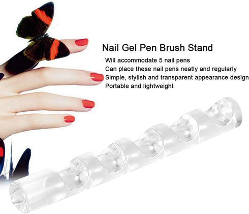 2 Pcs Acrylic Nail Art Painting Pen Holder, Brush Stand for Nail Gel Polish, Manicure Tool