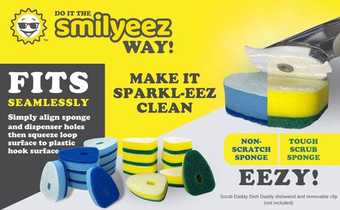Scrub Daddy Dish Daddy Heavy Duty Refill, 10 Pack Sponge Replacement Head for Dishwashing and Kitchen Cleaning