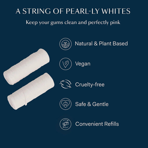 Better & Better Natural Floss in Refillable Glass Jar | 100% Plant-Based Waxed Dental Floss | Eco-Friendly (196.8 ft)