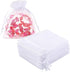 Hopttreely Organza Bags with Drawstring, 50pcs White 3x4inch Jewelry Bags for Small Presents