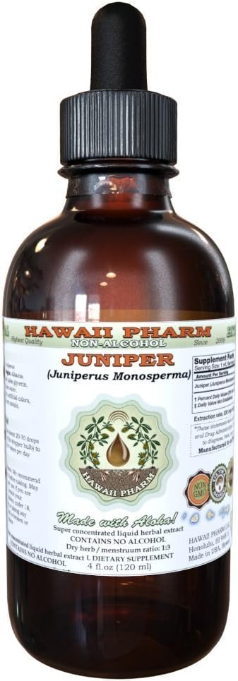Hawaii Pharm Juniper Alcohol-Free Liquid Extract, Professional Grade, Small Batch Juniper (Juniperus Monosperma) Dried