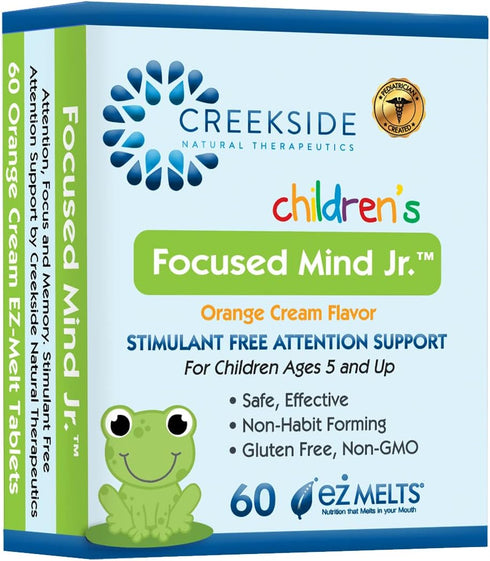 Focused Mind Jr. Focus and Memory Support for Children, 60 EZ Melt Tablets, Pediatrician Formulated