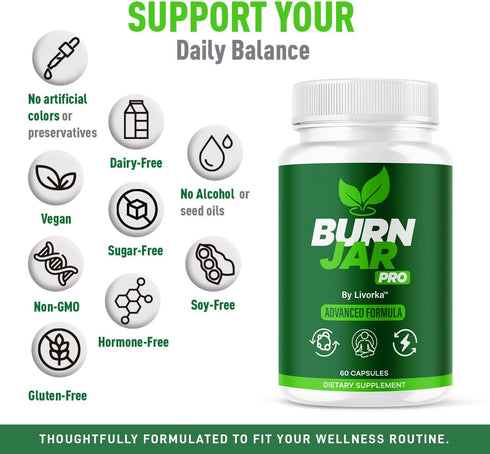 LIVORKA 60 1 Burn Jar Pro - BurnJar Pink Salt Capsules Pro, Official Advanced Formula Supplement Pills Natural