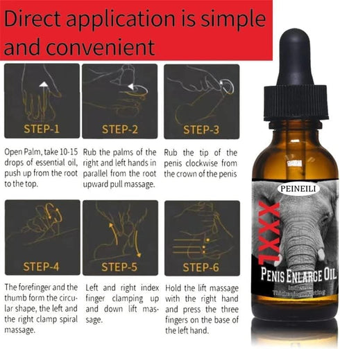 PEINEILI (2 Pack) XXXL Large Size Oil Enlarge and Permanent Thickening Growth Men Energy Massage Essential Oil for Sex