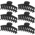 WHAVEL 6PCS Matte Plastic Large Black Hair Claw Clips, Non-slip Jaw Clips for Thick Hair, Women and Girls