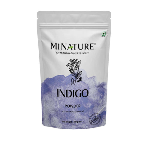 Mi Nature Indigo Leaf Powder, 227g (8oz), Pure Herbal Tint for Dark Hair Color
