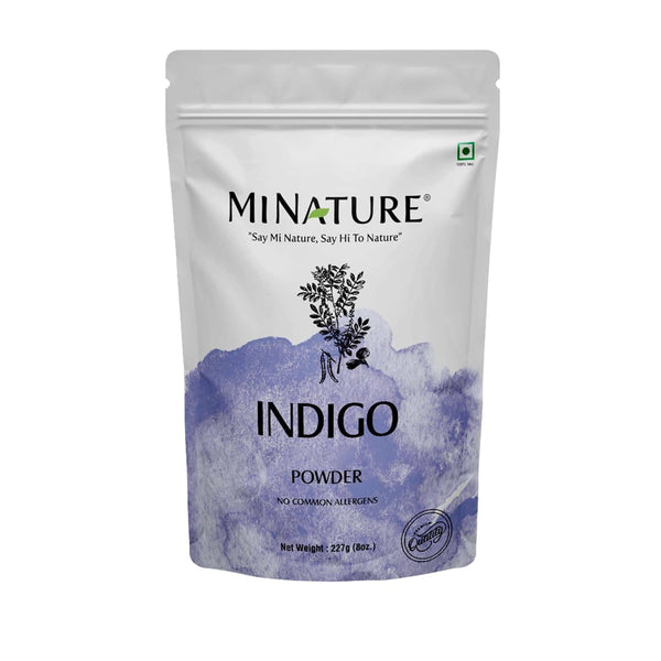 Mi Nature Indigo Leaf Powder, 227g (8oz), Pure Herbal Tint for Dark Hair Color