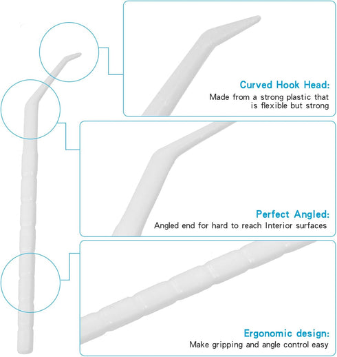 Interdental Toothpicks, Disposable Plastic Curved Hook Toothpicks, 200PCS for Daily Care